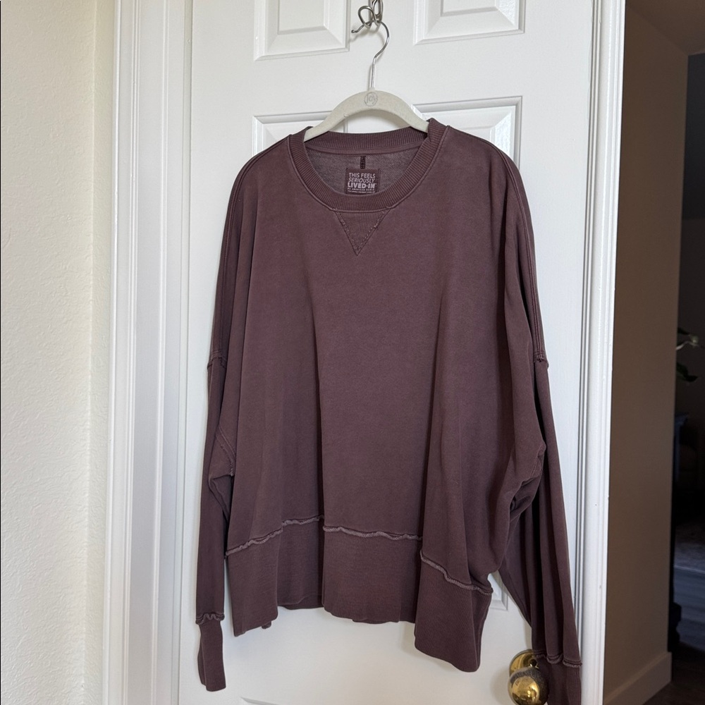 American Eagle Outfitters Mauve/Plum/Brown Sweatshirt M